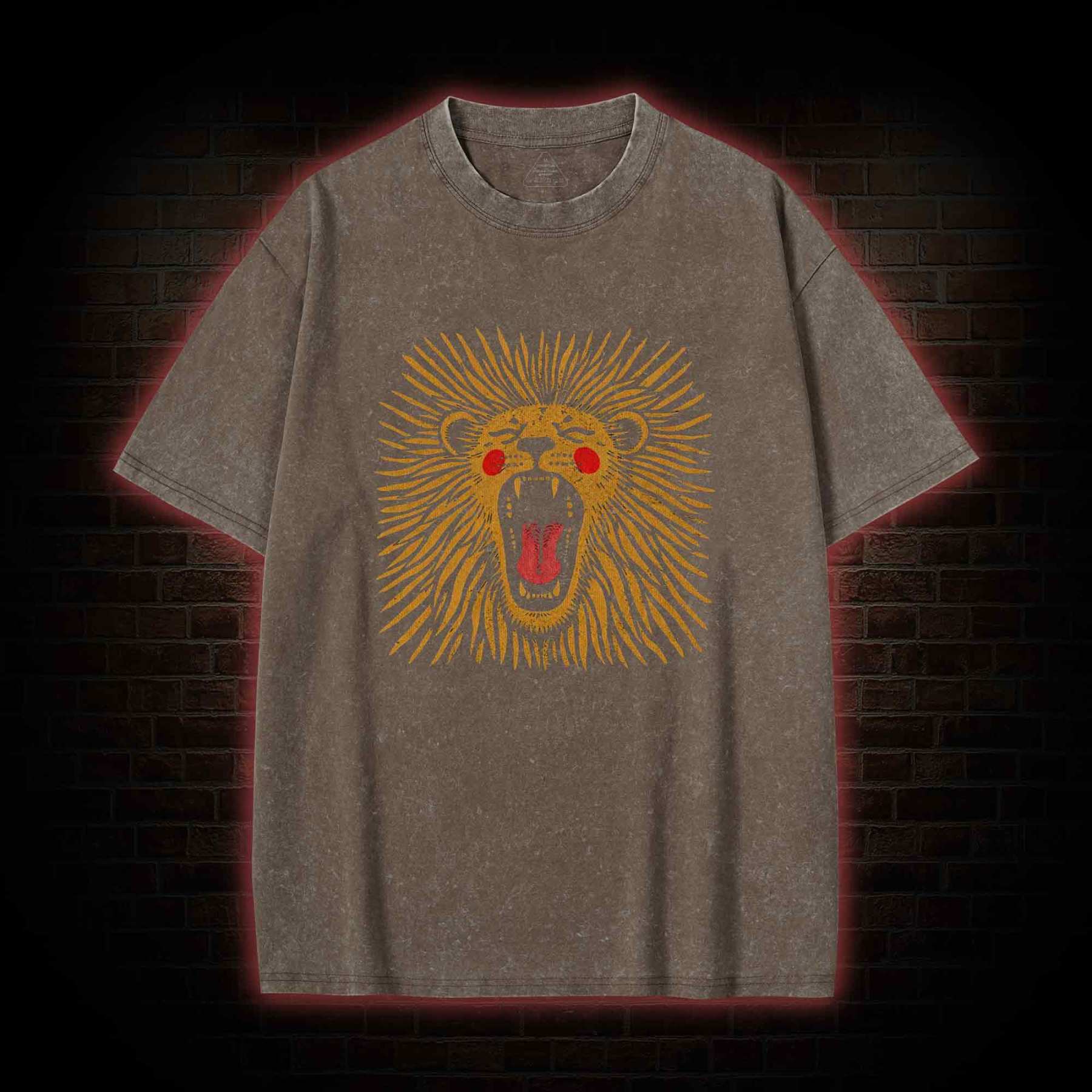 Vintage Boho Lion Washed T-shirt