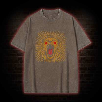 Vintage Boho Lion Washed T-shirt