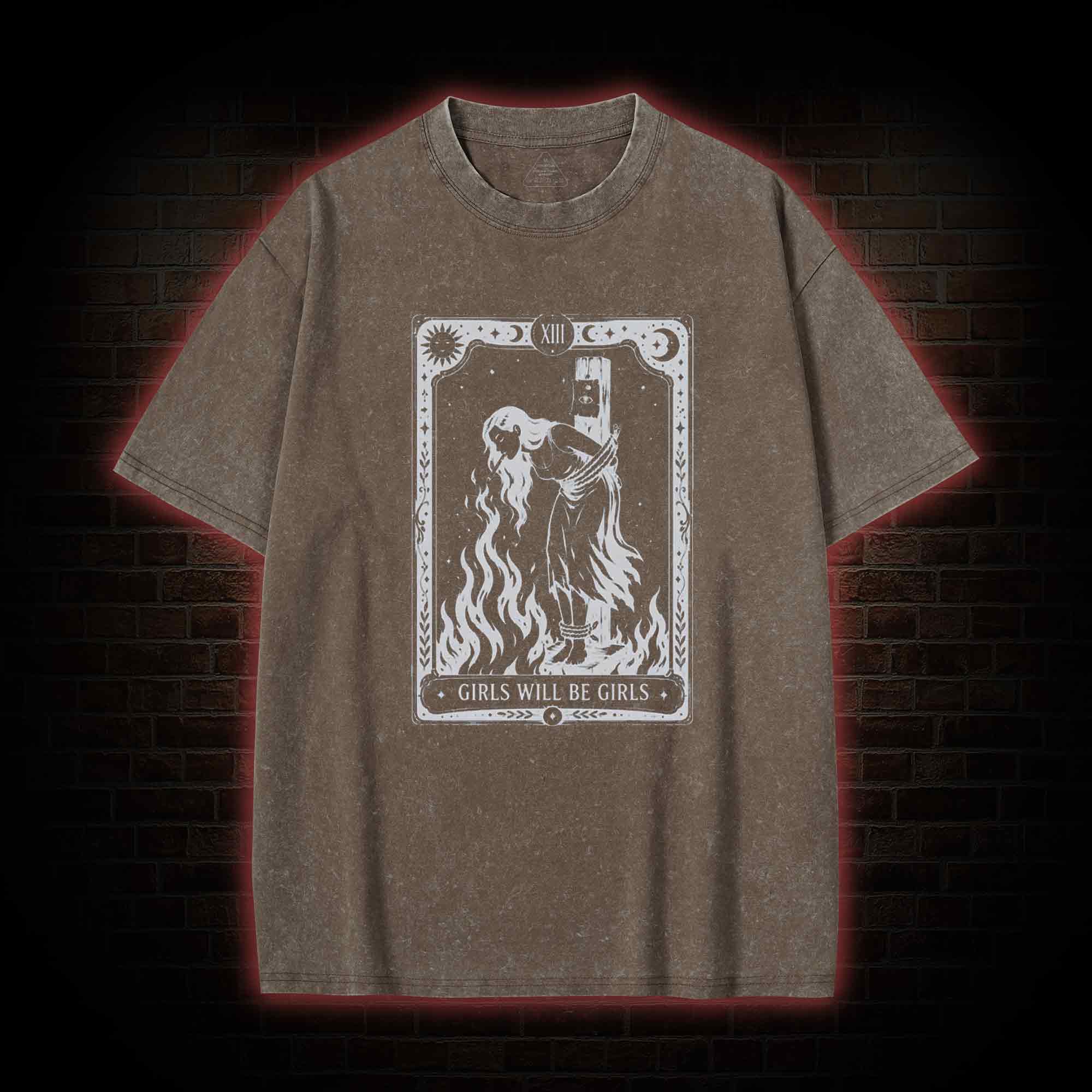 Girls Will be Girls Tarot Washed T-shirt
