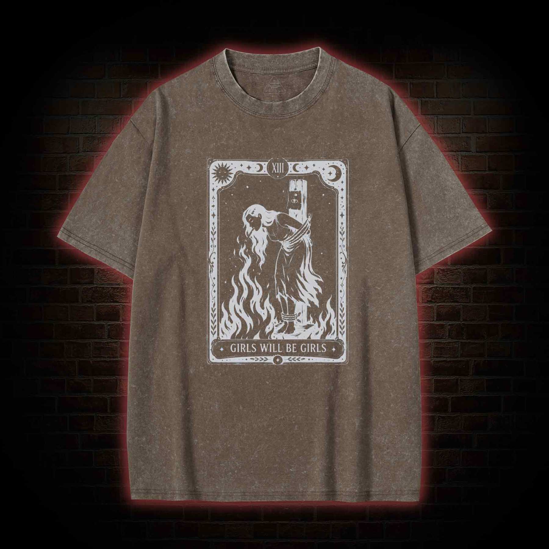 Girls Will be Girls Tarot Washed T-shirt