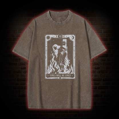 Girls Will be Girls Tarot Washed T-shirt