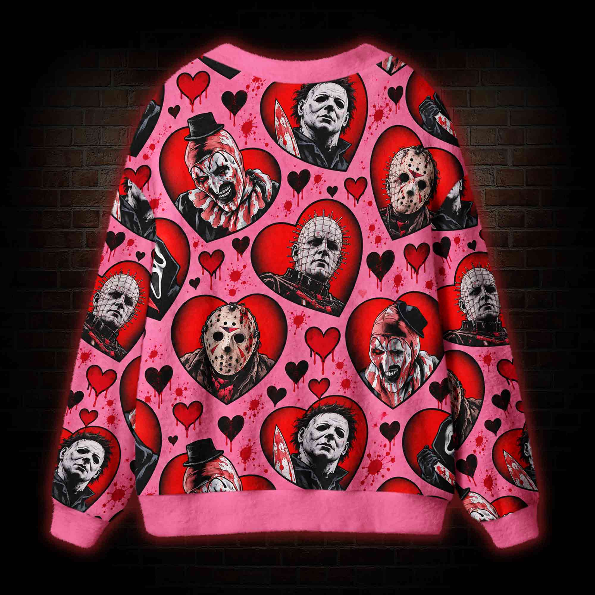Midnight Slasher Club Pink Cardigan Sweater