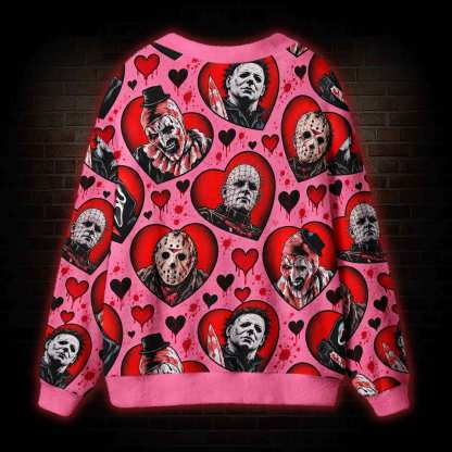 Midnight Slasher Club Pink Cardigan Sweater