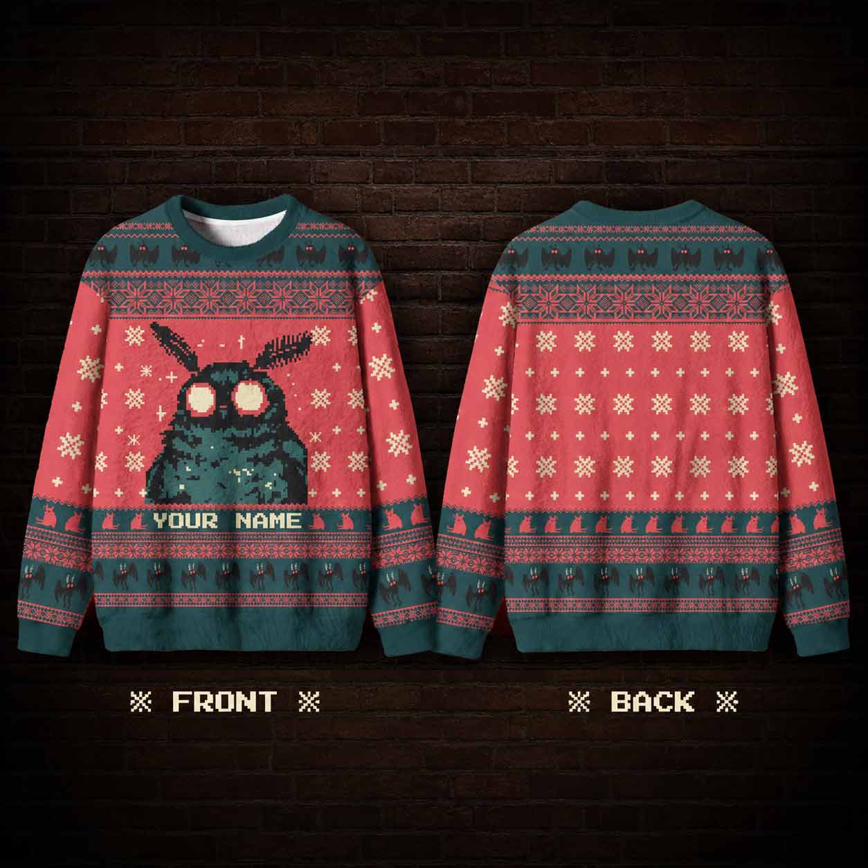 Personalized Your Name Mothman Ugly Sweatshirts