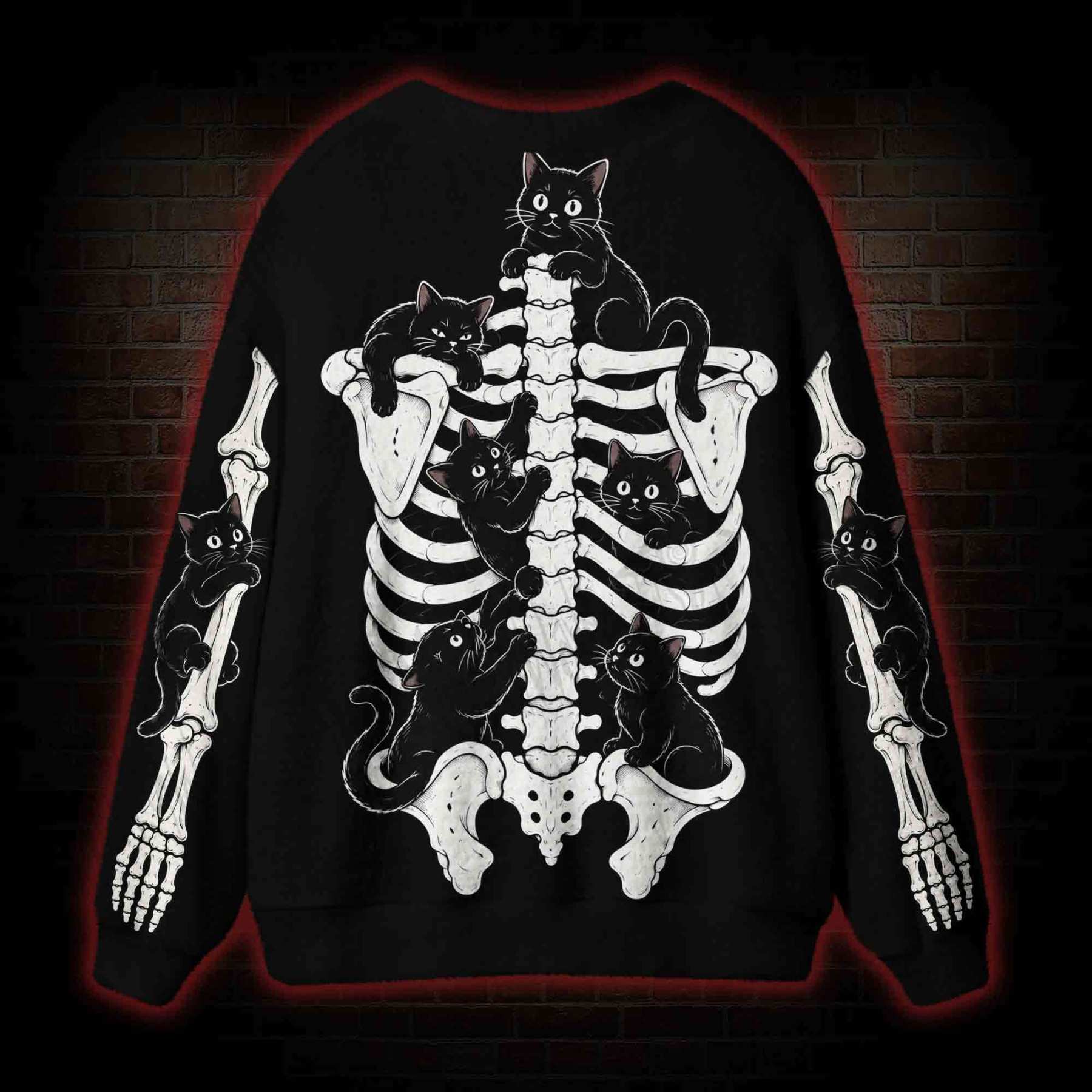 Spooky Cute Rib Cage Cardigan Sweater