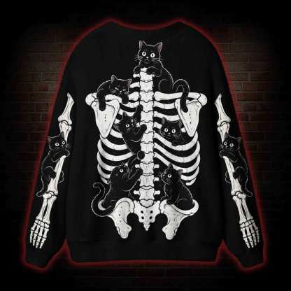 Spooky Cute Rib Cage Cardigan Sweater