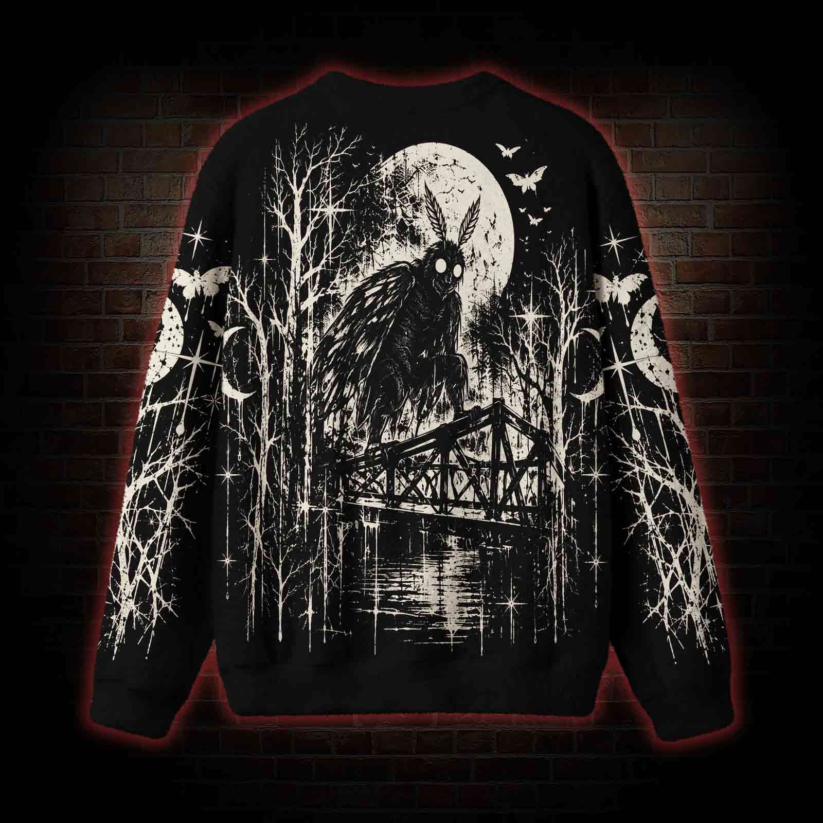 Live Laugh Lurk Mothman Ugly Sweatshirts