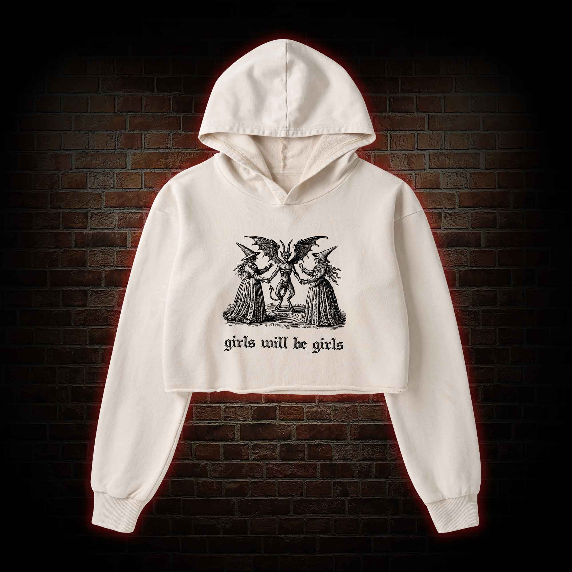 Girls Will Be Girls Washed Cropped Hoodie