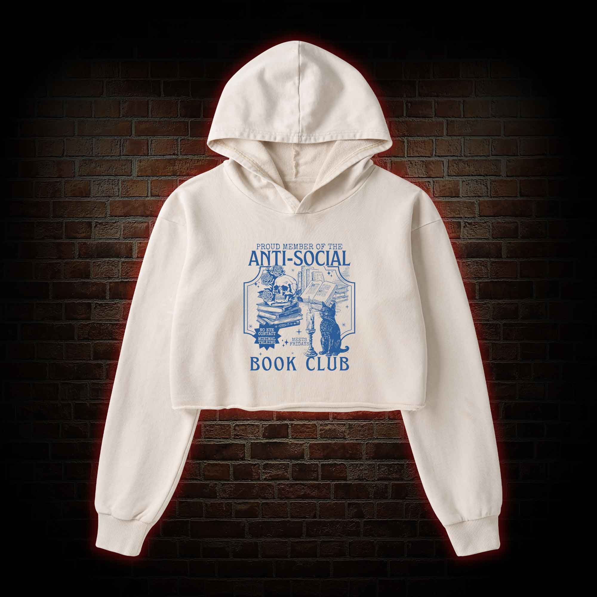 Anti-Social Book Club Washed Cropped Hoodie