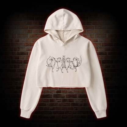 Dancing Rats Washed Cropped Hoodie