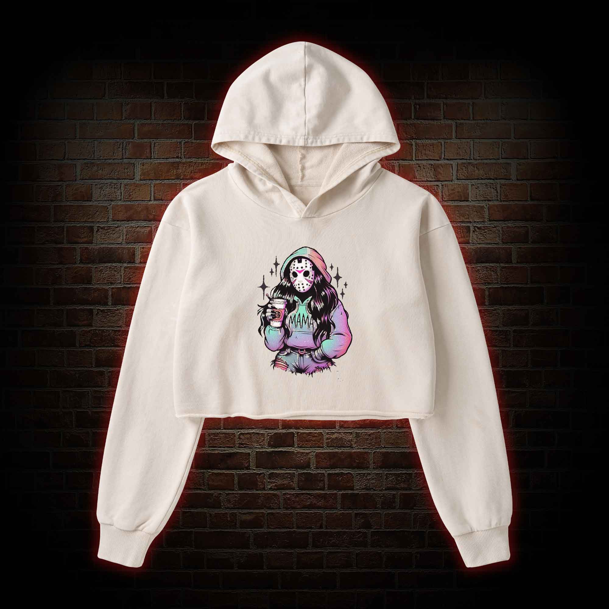 Halloween Mama Washed Cropped Hoodie
