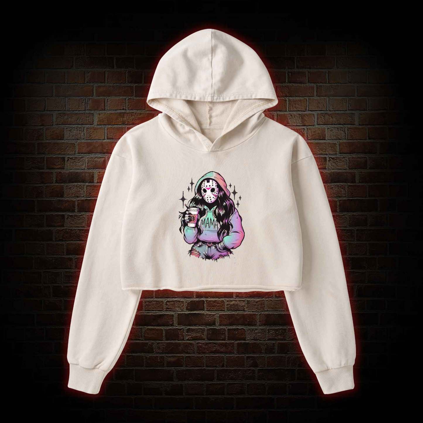 Halloween Mama Washed Cropped Hoodie