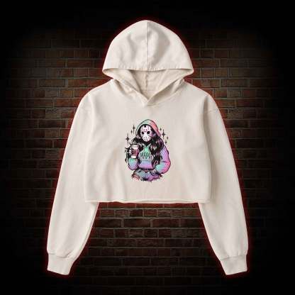 Halloween Mama Washed Cropped Hoodie