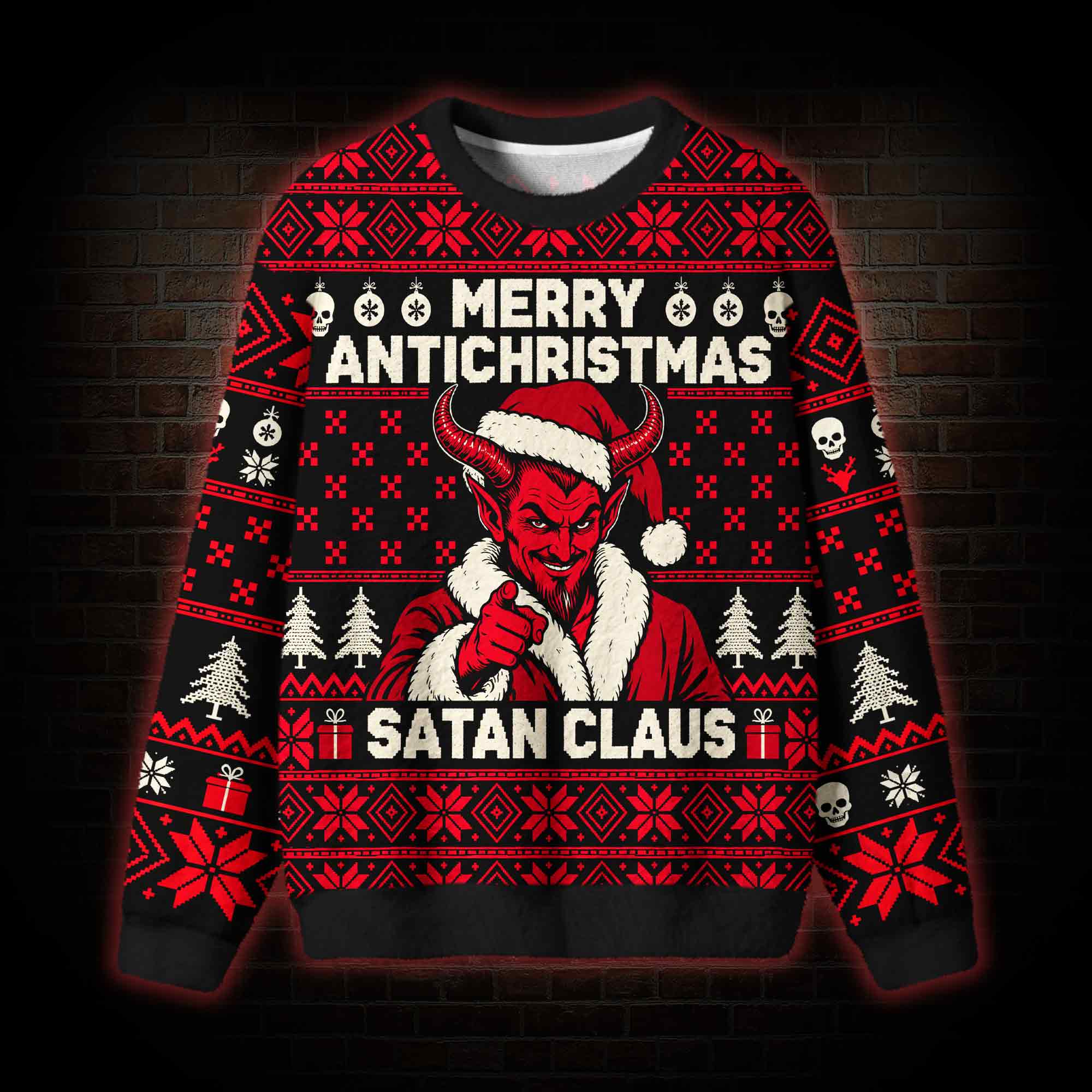 Merry Antichristmas Demon Ugly Sweatshirts