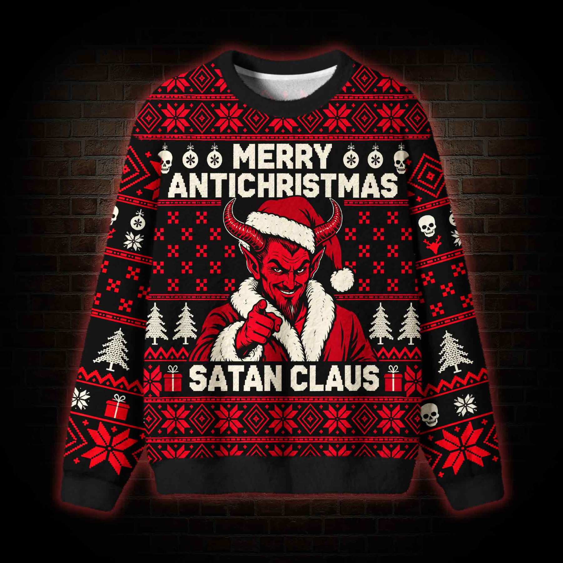 Merry Antichristmas Demon Ugly Sweatshirts