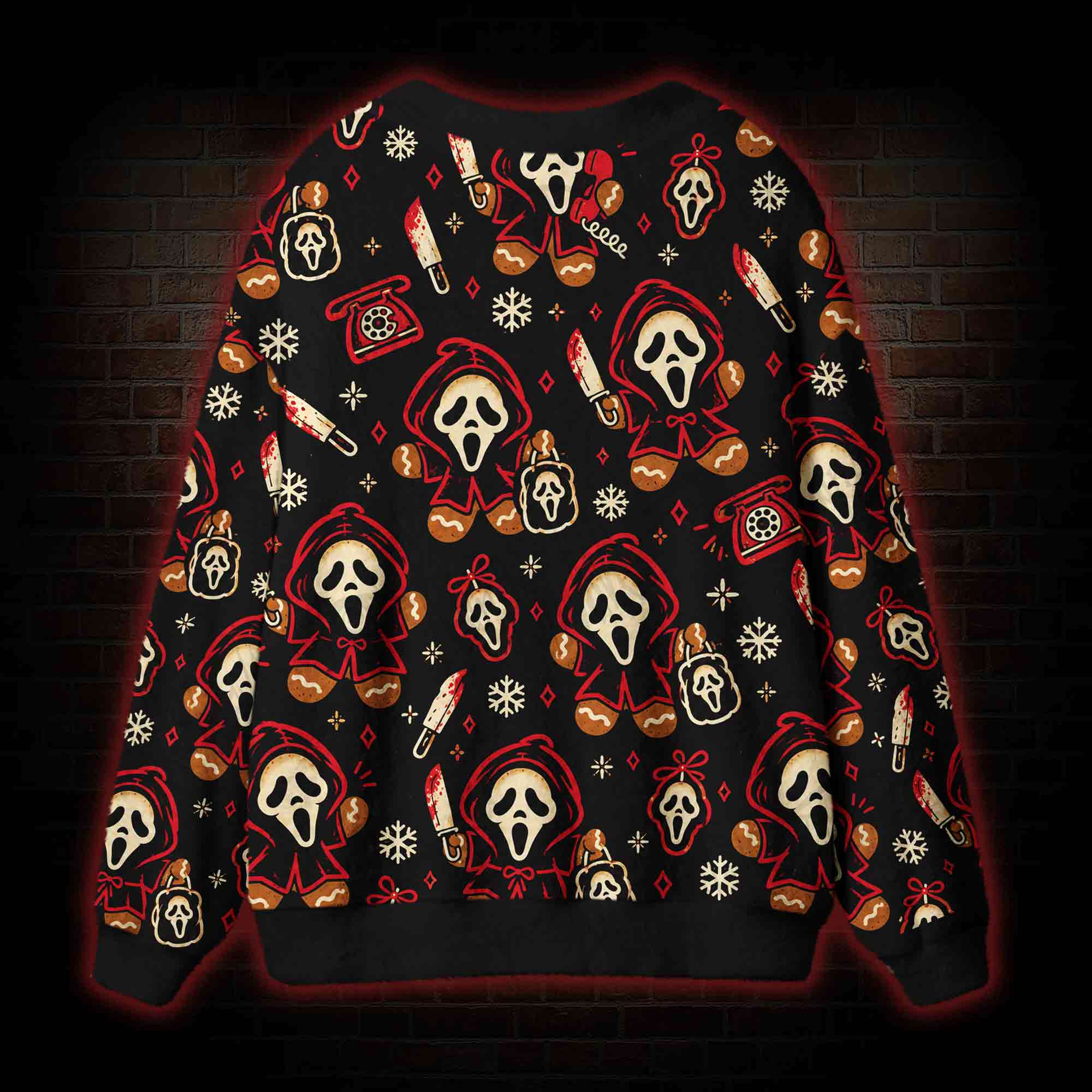Gingerbread Horror Killer Cardigan Sweater