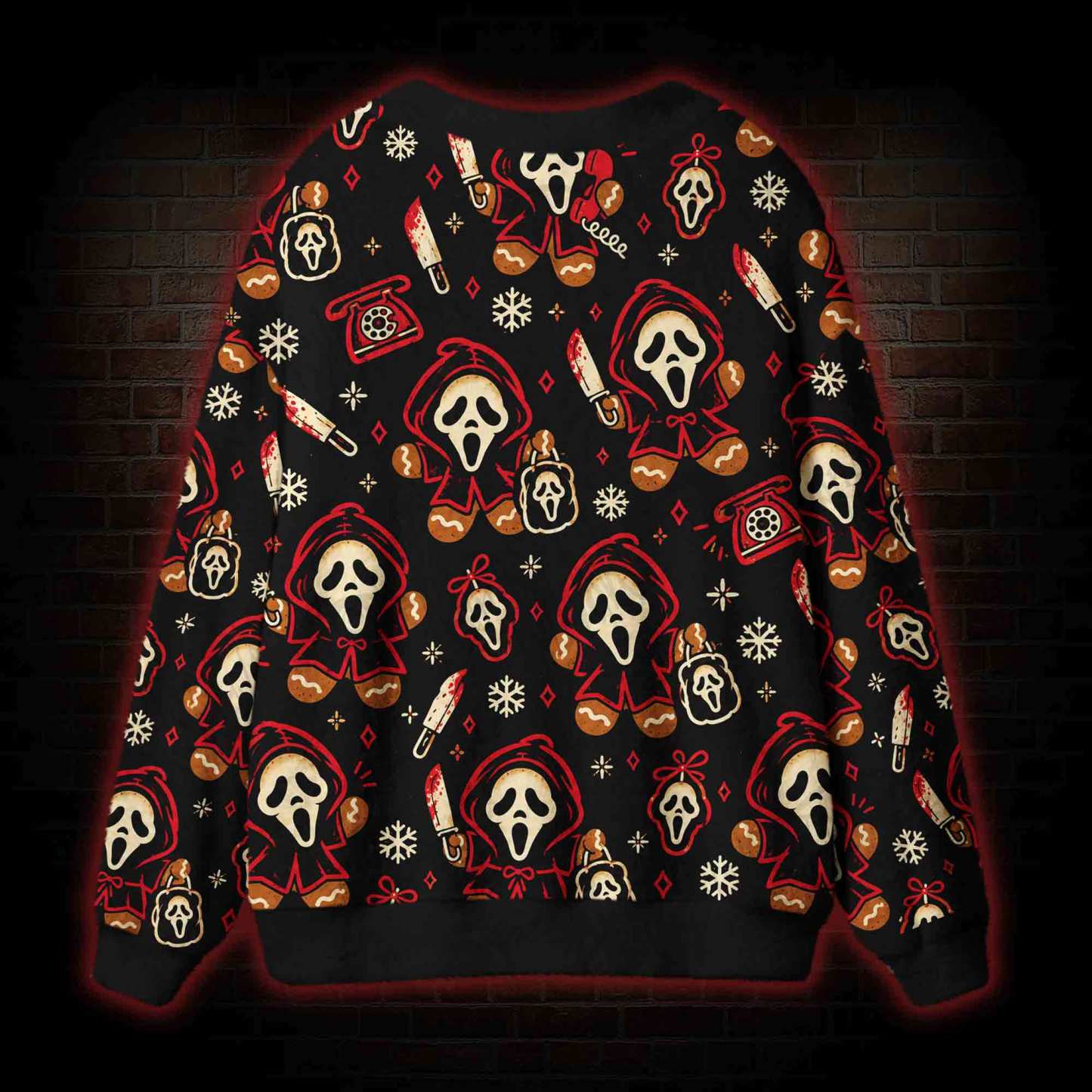 Gingerbread Horror Killer Cardigan Sweater