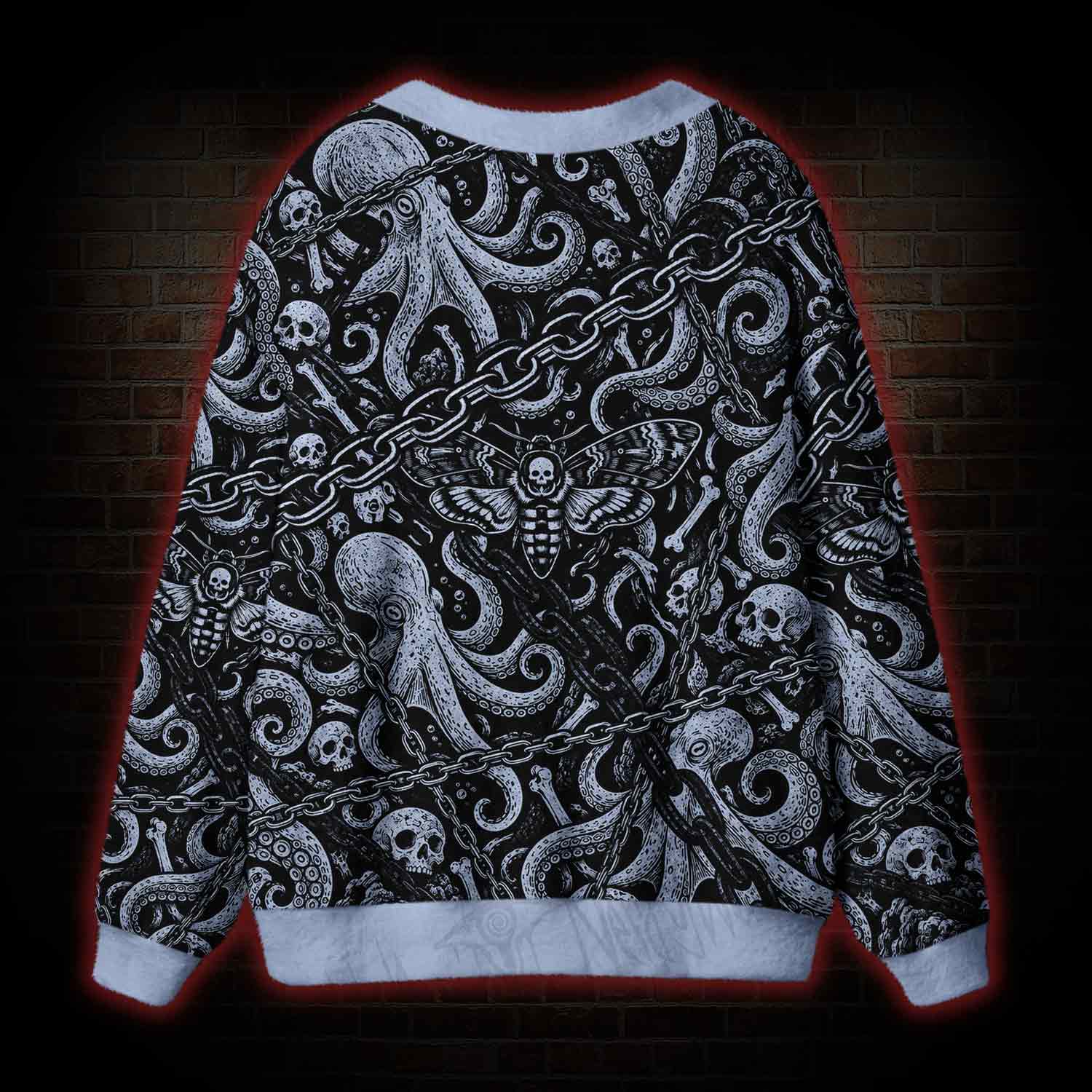 Octopus Skull Moth Cardigan Sweater