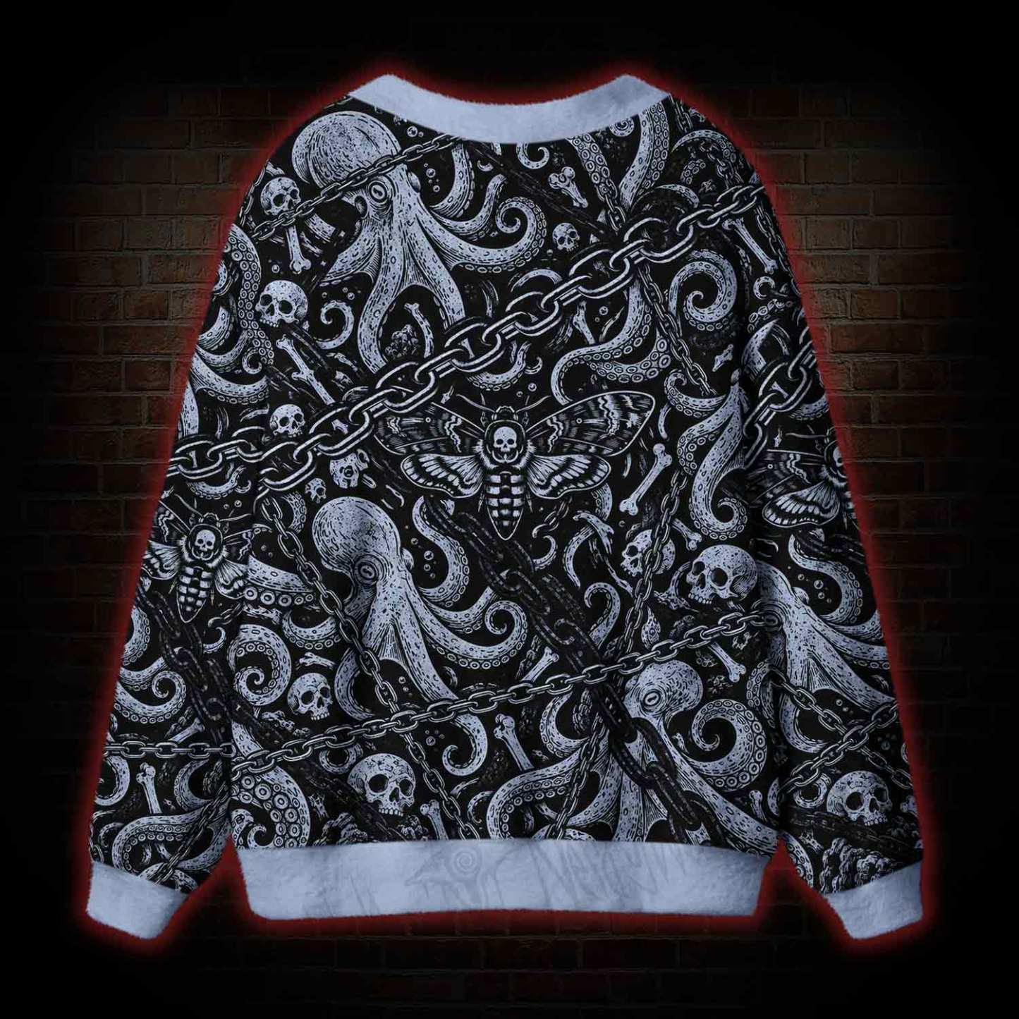 Octopus Skull Moth Cardigan Sweater