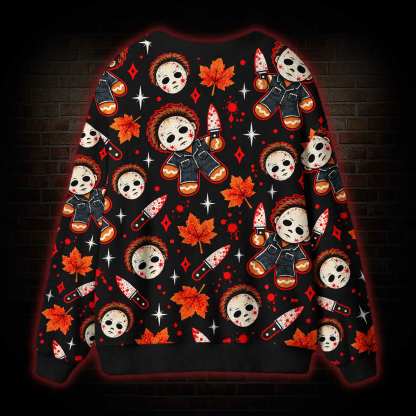 Creepy Gingerbread Man Cardigan Sweater