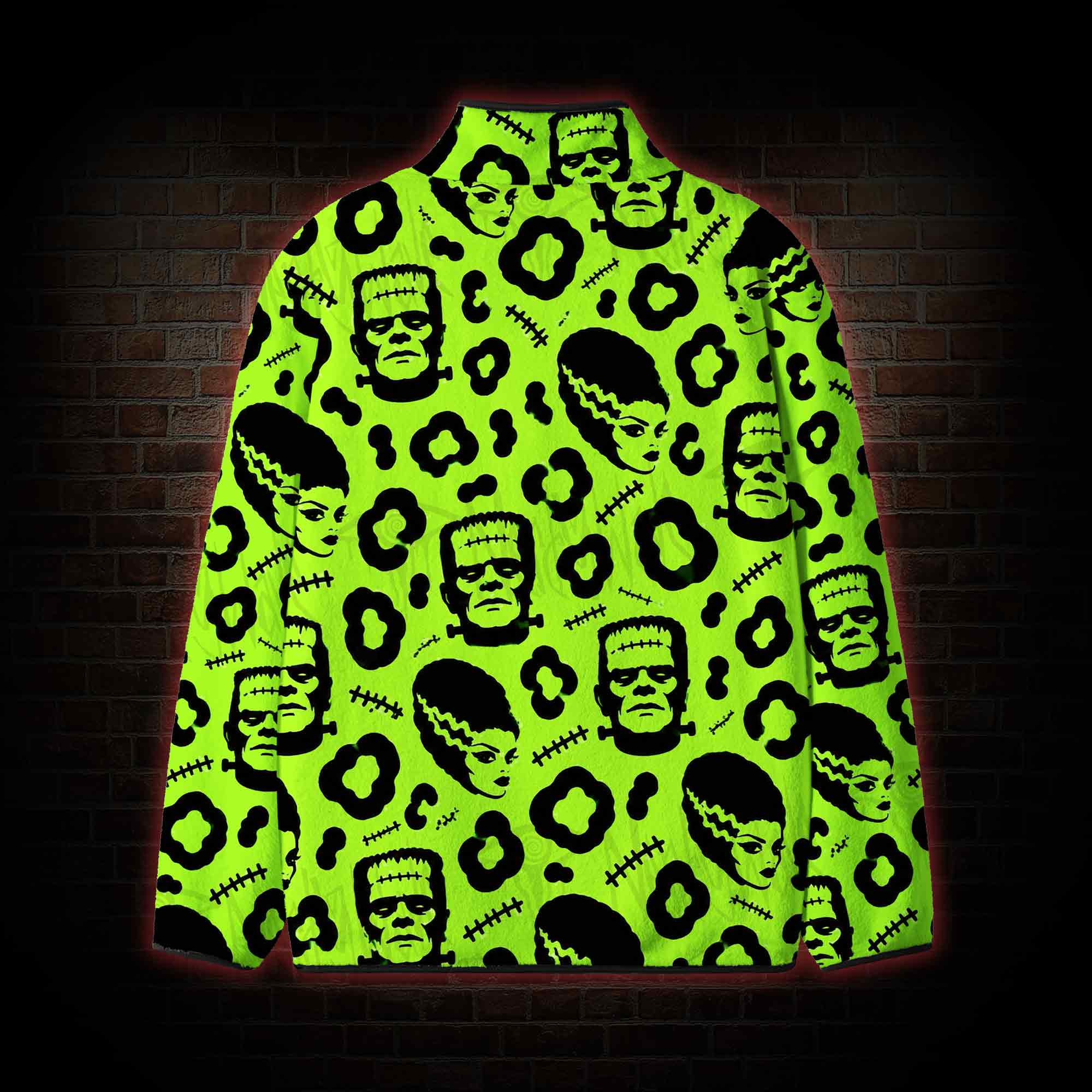 Neon Green Monster Fleece Full-Zip Jacket