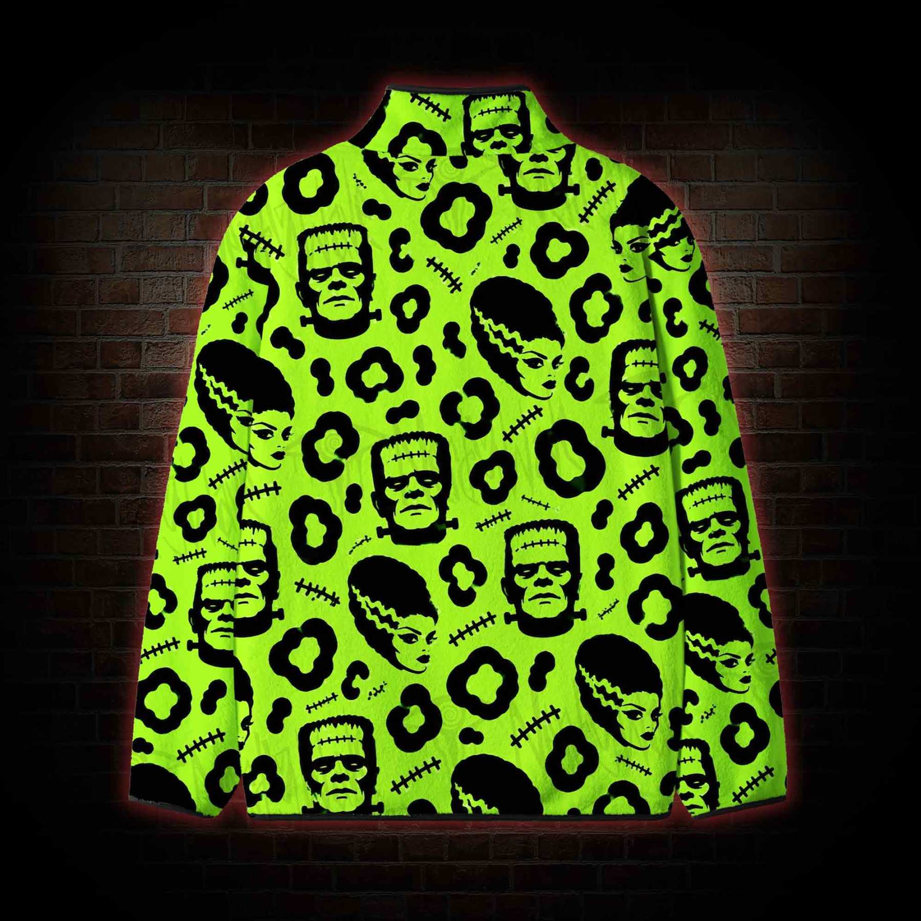 Neon Green Monster Fleece Full-Zip Jacket