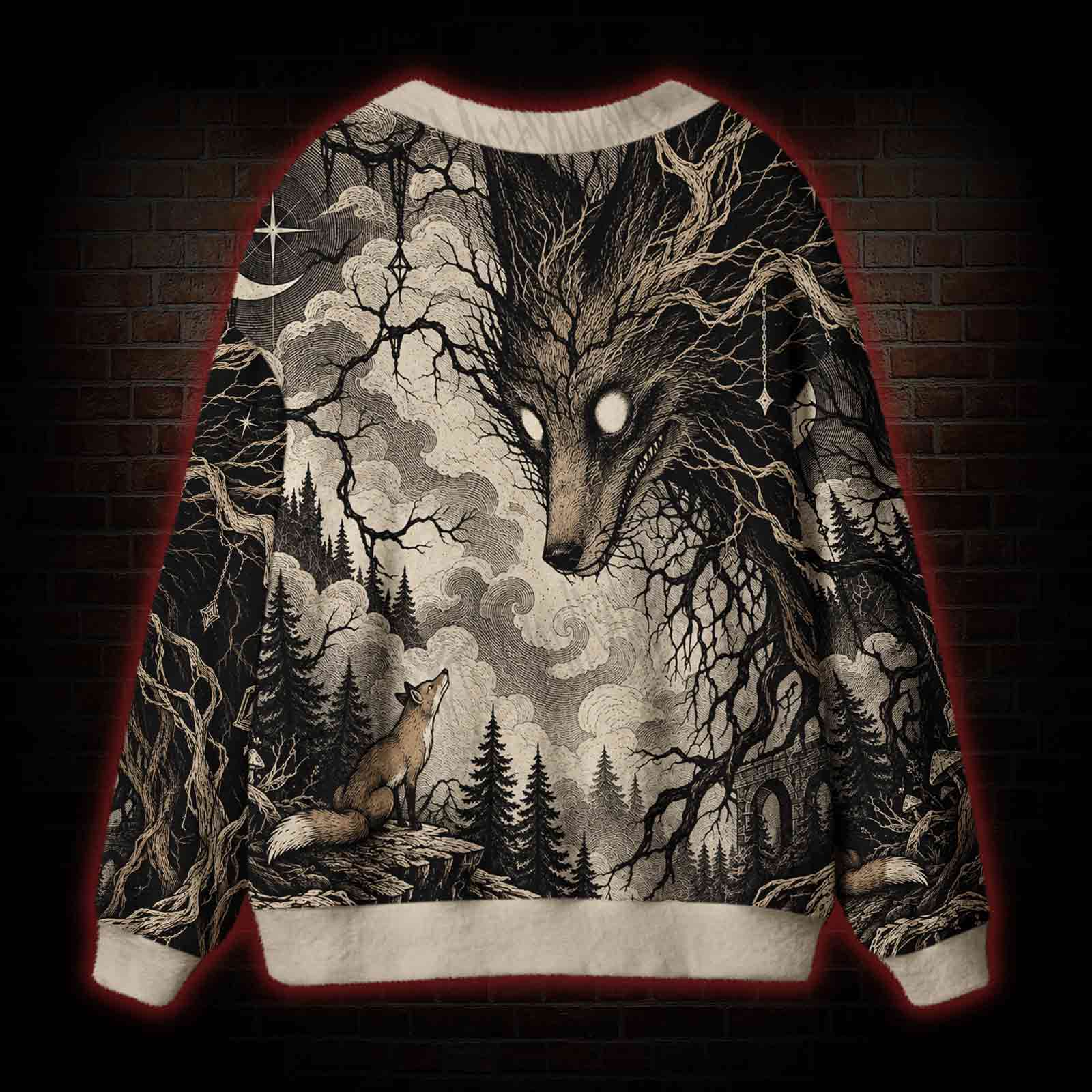 Shadow of the Fox in Fablewood Cardigan Sweater
