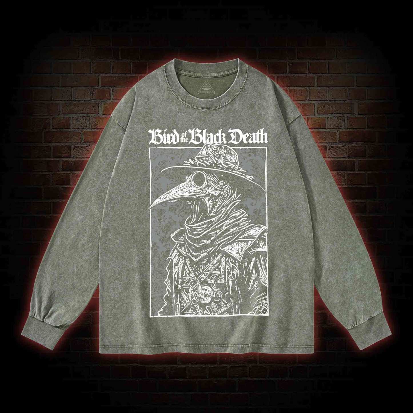 Bird of The Black Death Washed Long-Sleeve T-shirt