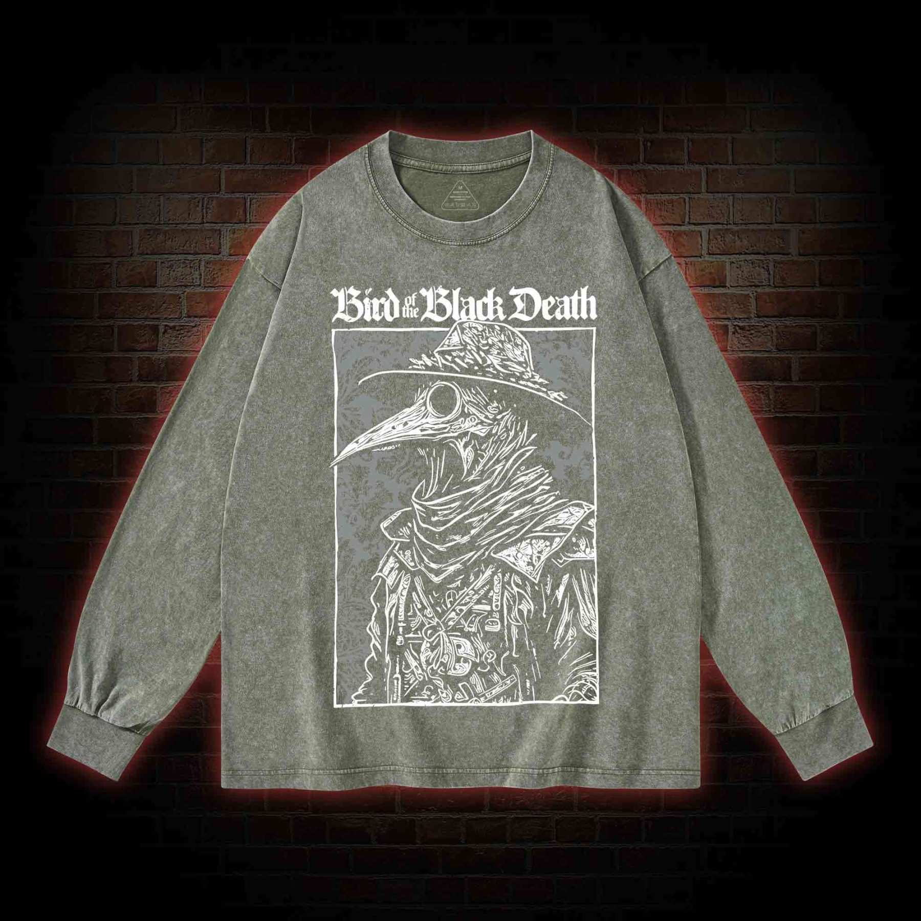 Bird of The Black Death Washed Long-Sleeve T-shirt