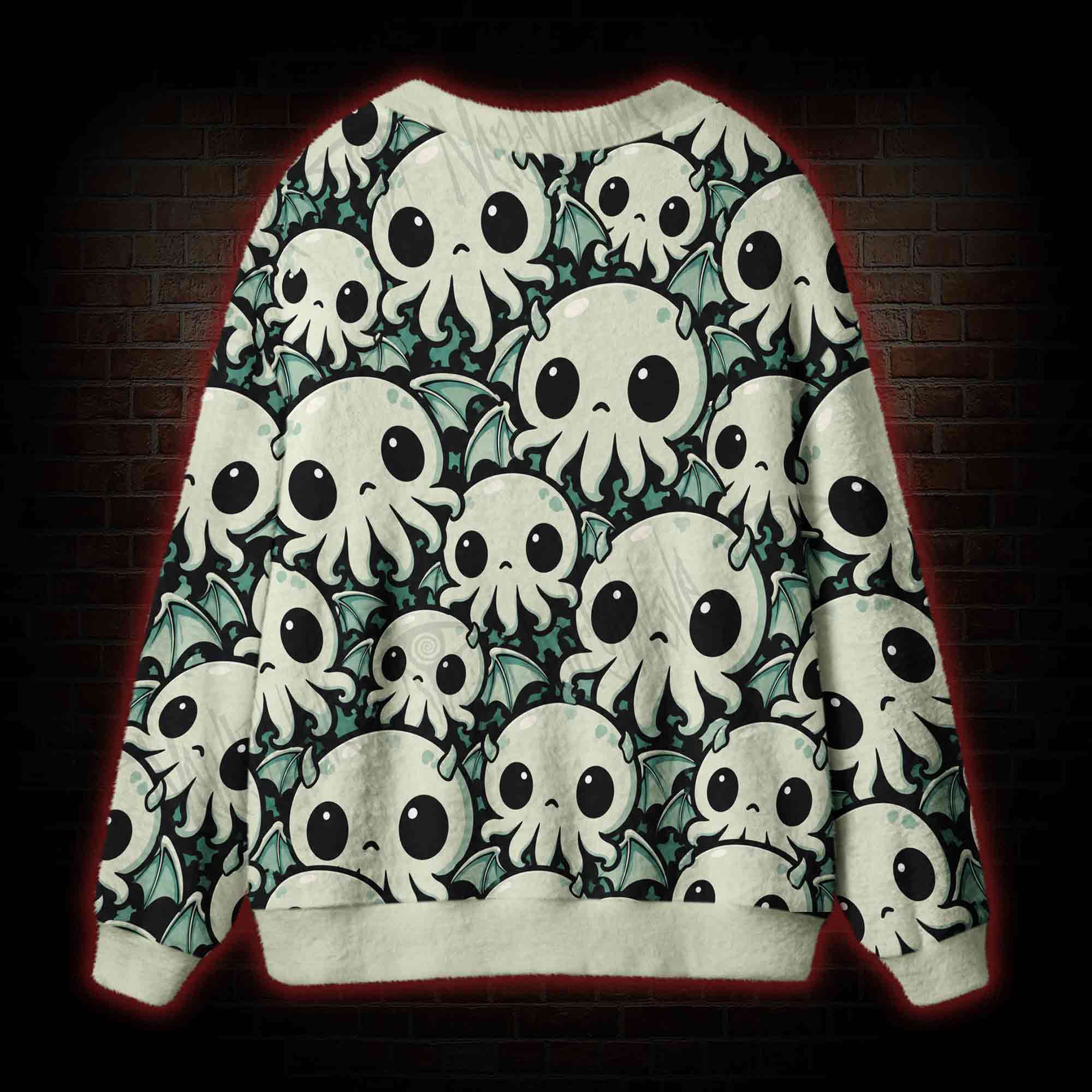 Kawaii Chibi Cthulhu Cardigan Sweater