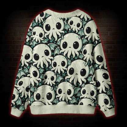 Kawaii Chibi Cthulhu Cardigan Sweater