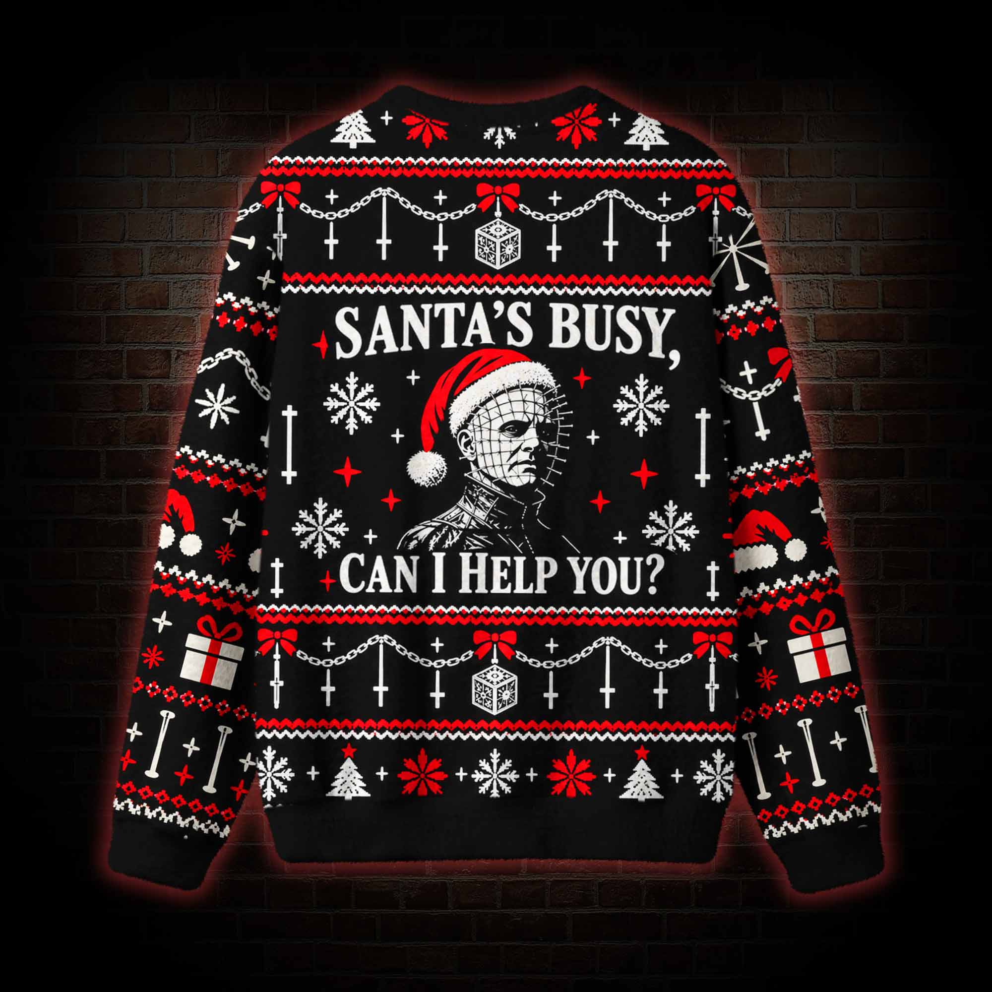 Santa's Busy, can I Help You? Ugly Sweatshirts