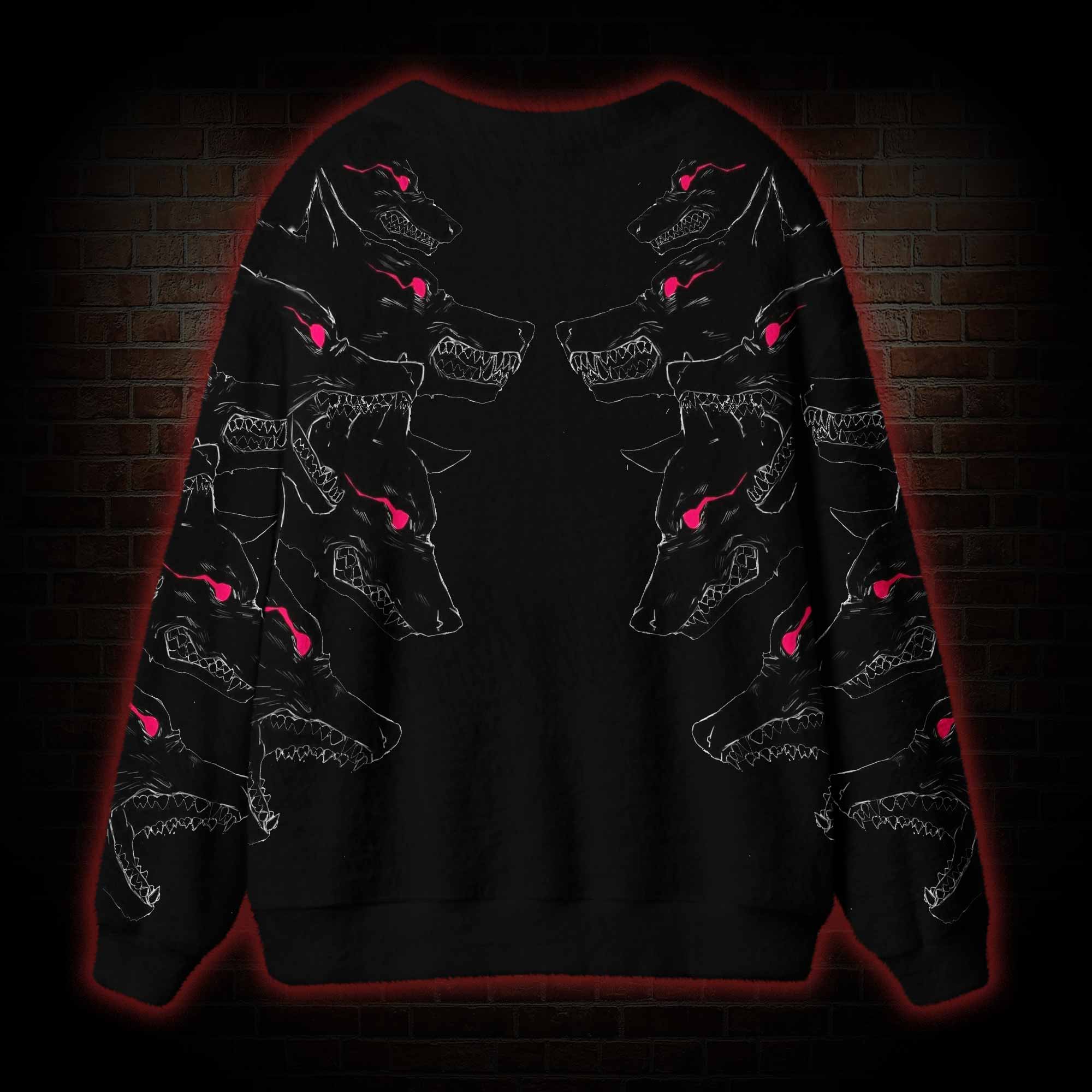 Crimson Glow Direwolf Cardigan Sweater
