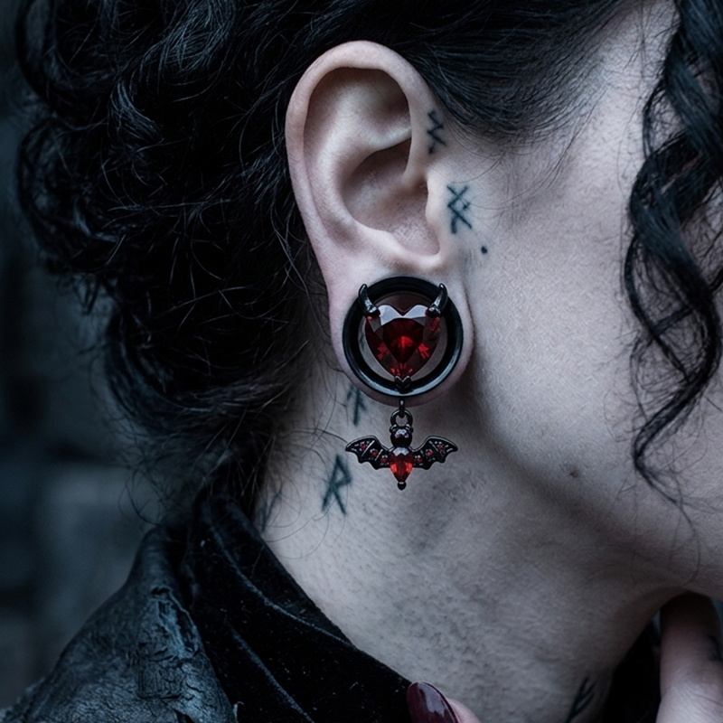 Blood Moon Bats Earrings