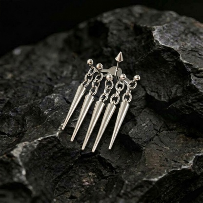 Bone Chain Spikes Earrings