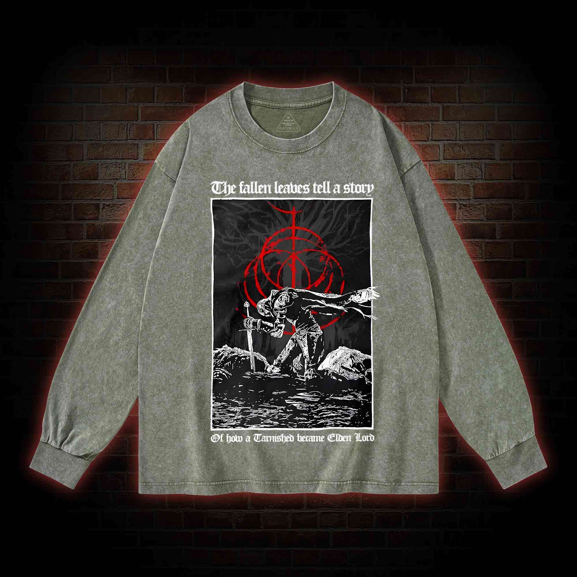 The Fallen Leaves Tell a Story Washed Long-Sleeve T-shirt