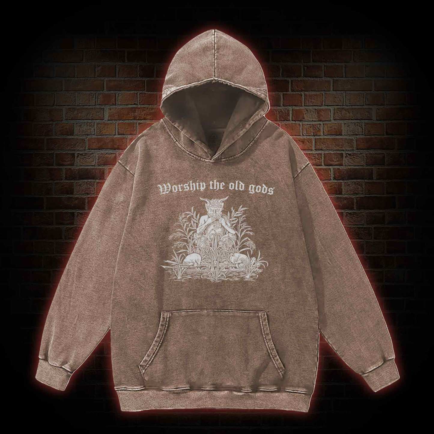 Worship The Old Gods Washed Hoodie
