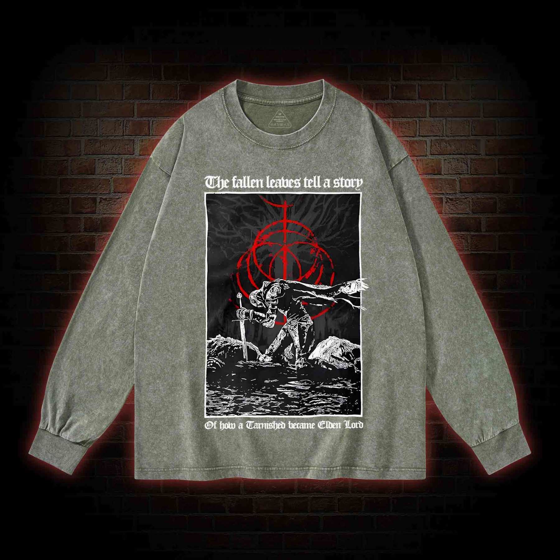 The Fallen Leaves Tell a Story Washed Long-Sleeve T-shirt