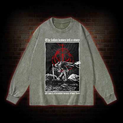 The Fallen Leaves Tell a Story Washed Long-Sleeve T-shirt