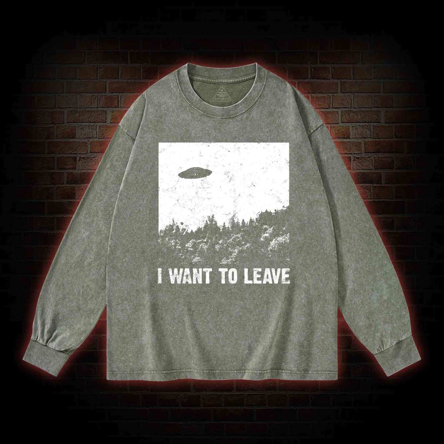I Want To Leave Washed Long-Sleeve T-shirt