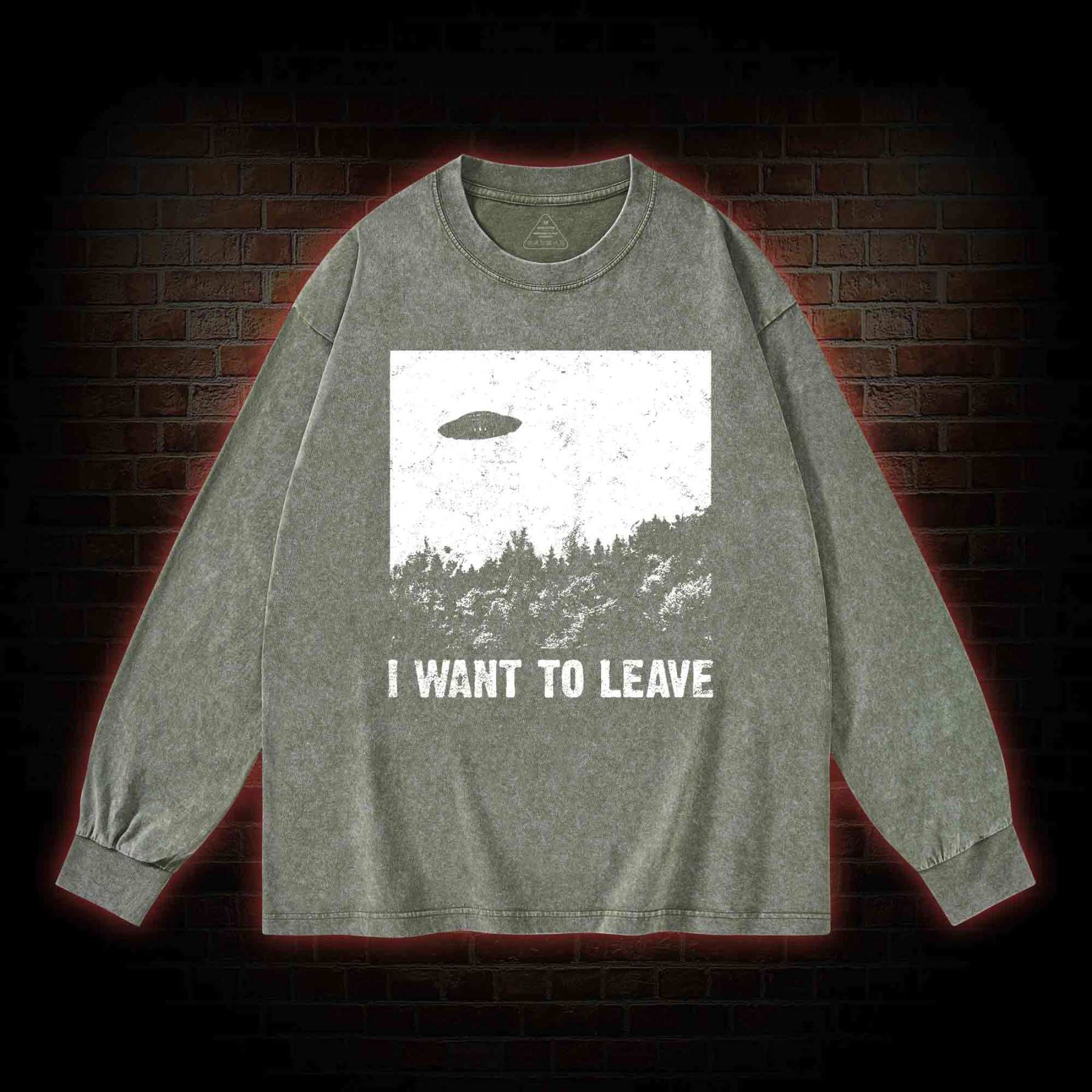I Want To Leave Washed Long-Sleeve T-shirt