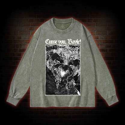 Curse You Bayle! Washed Long-Sleeve T-shirt