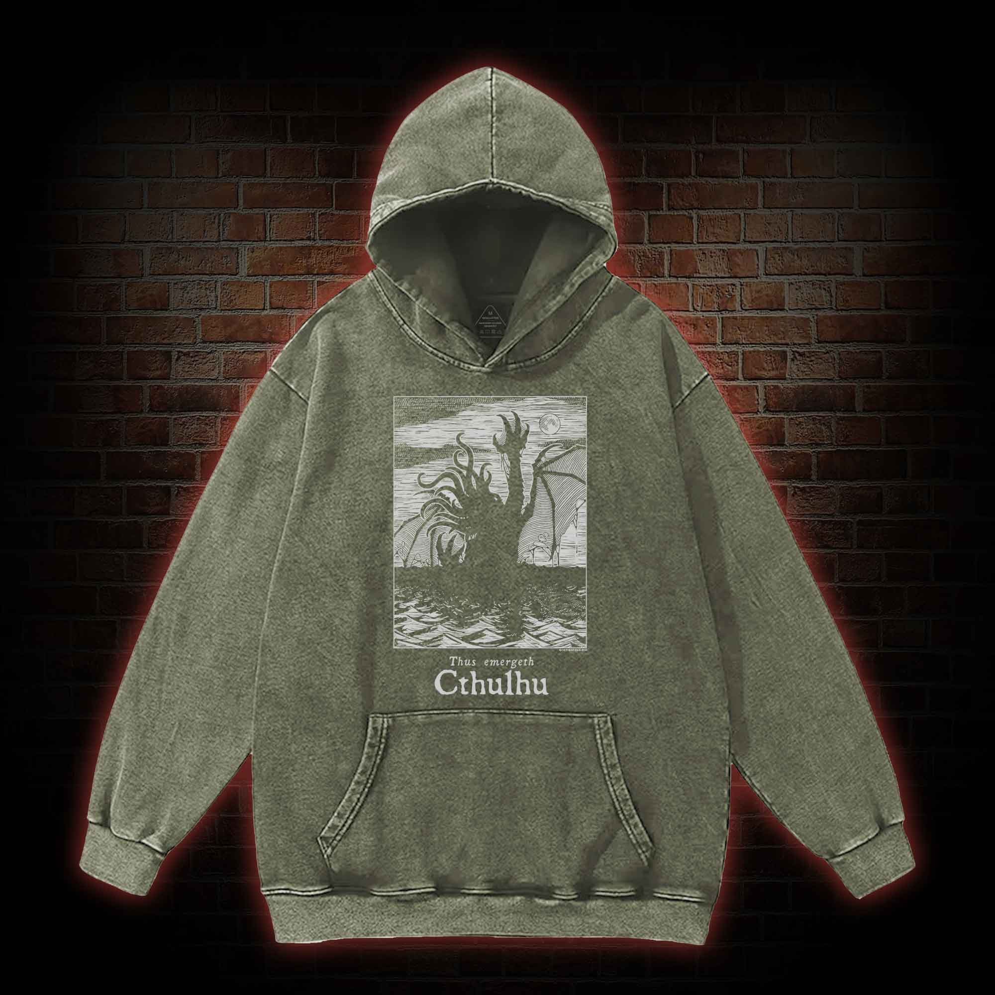Thus Emergeth Cthulhu Washed Hoodie