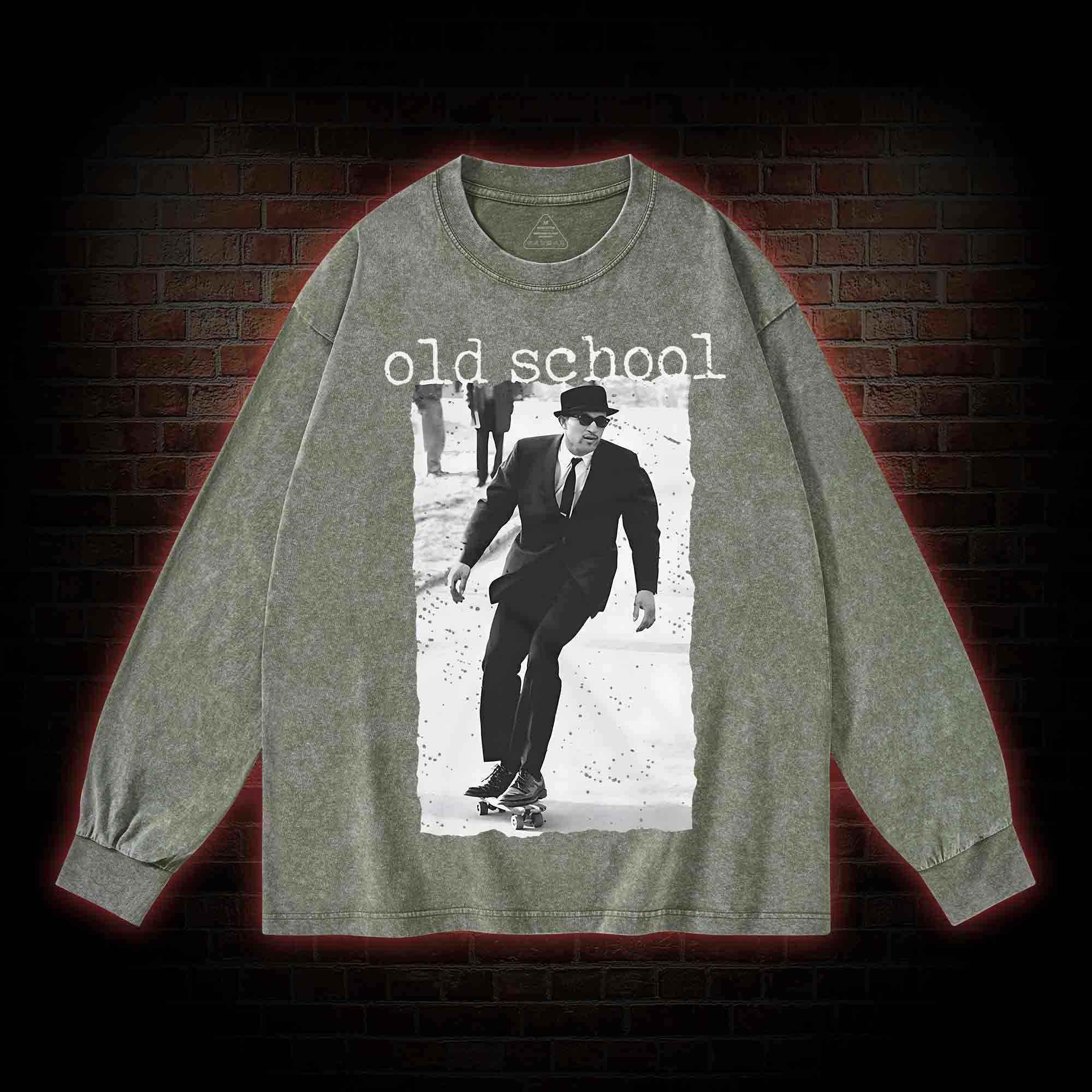 Old School Skateboarding Washed Long-Sleeve T-shirt