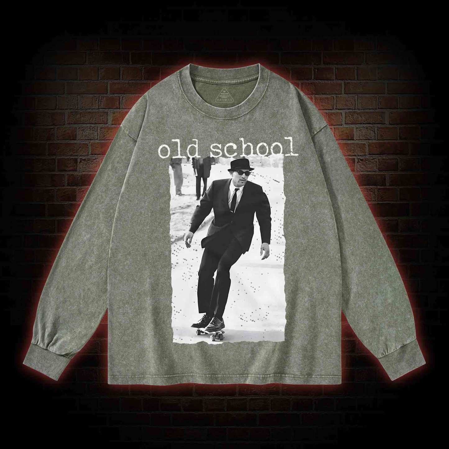 Old School Skateboarding Washed Long-Sleeve T-shirt