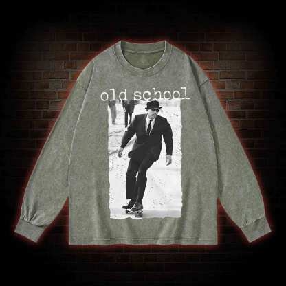 Old School Skateboarding Washed Long-Sleeve T-shirt
