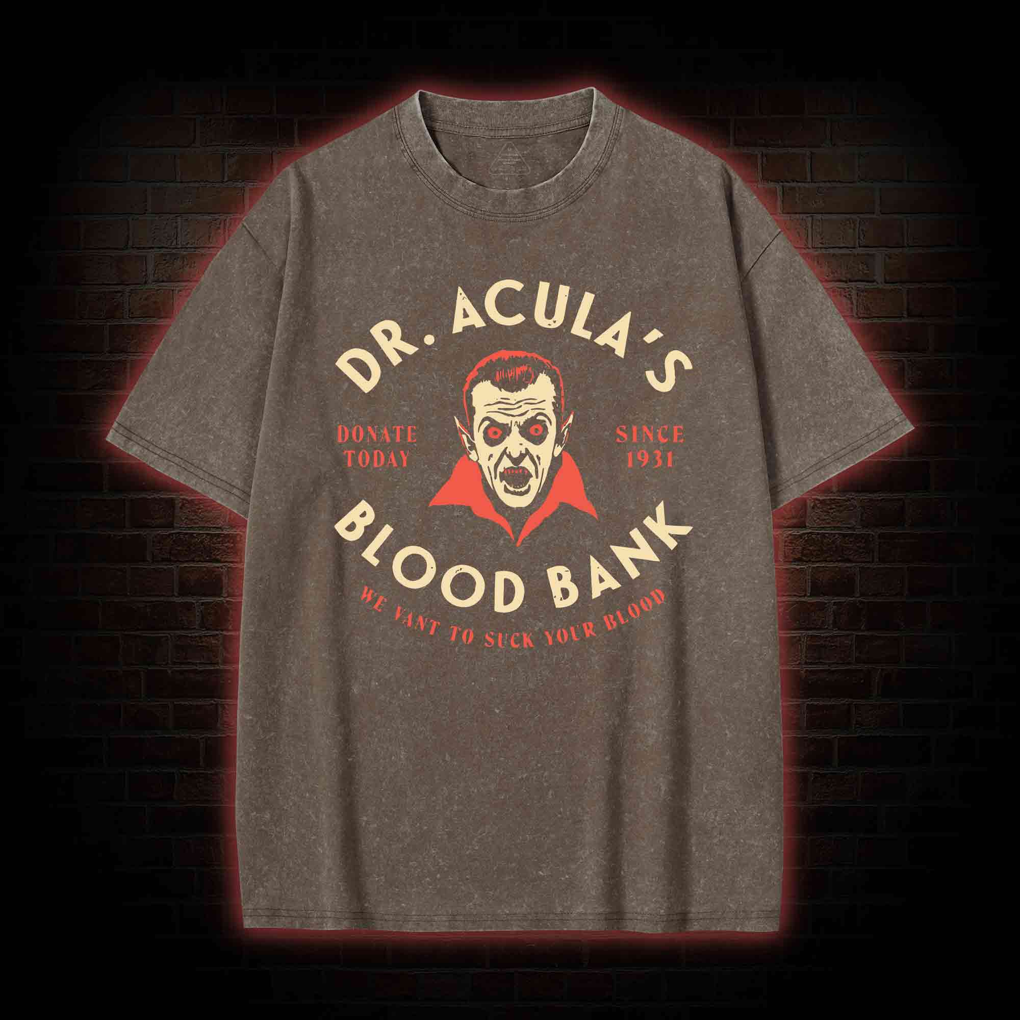 Dr.Acula's Blood Bank Washed T-shirt