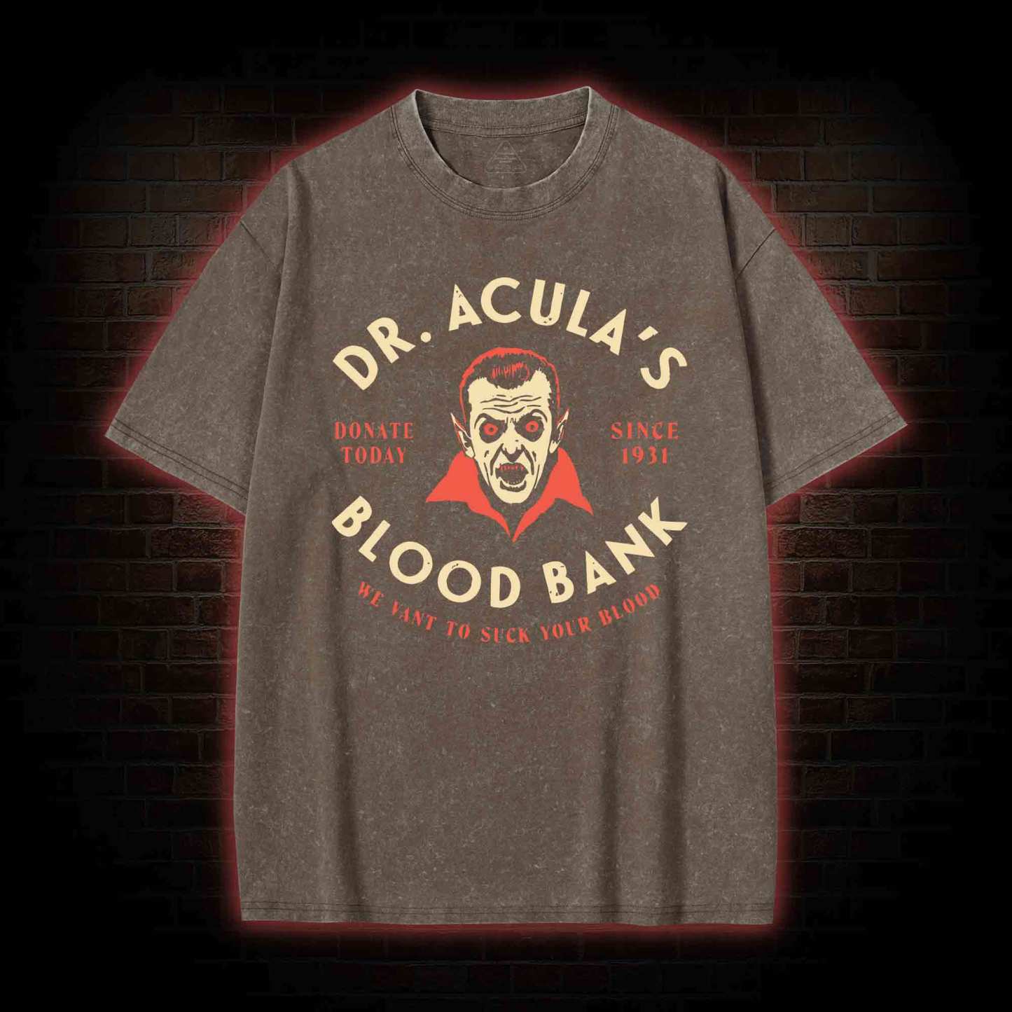 Dr.Acula's Blood Bank Washed T-shirt