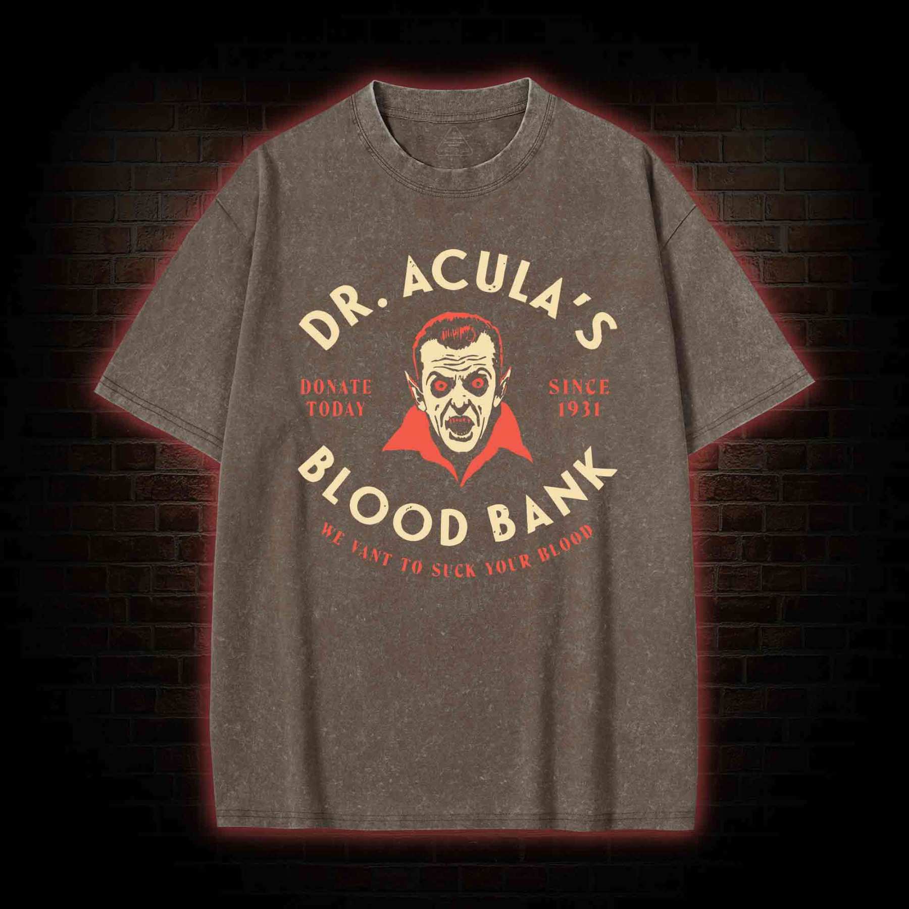 Dr.Acula's Blood Bank Washed T-shirt