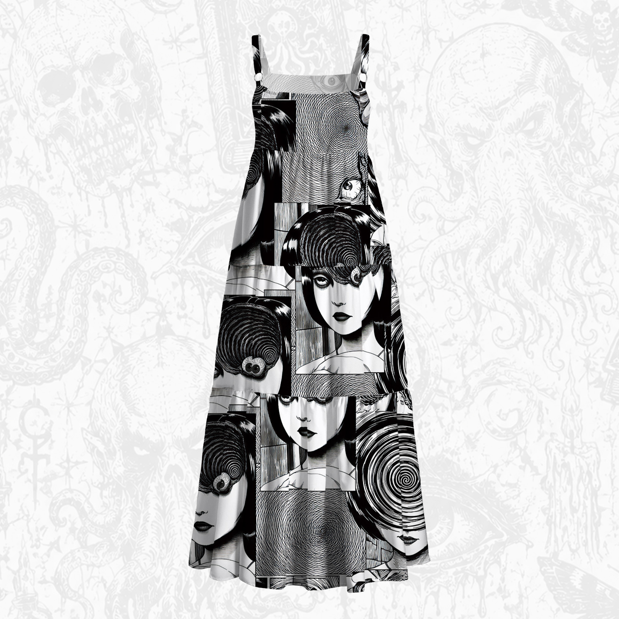 This Town is Contaminated with Spirals Wide Straps Maxi Dress
